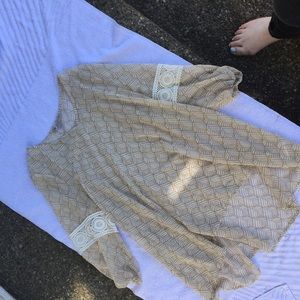 Patterned DE COLLECTION Peasant Top